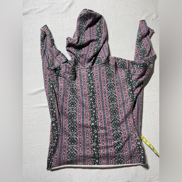 Billabong Comfy Oversized Mexican Aztec Style Boho Hooded Poncho Sweatshirt - Picture 6 of 7